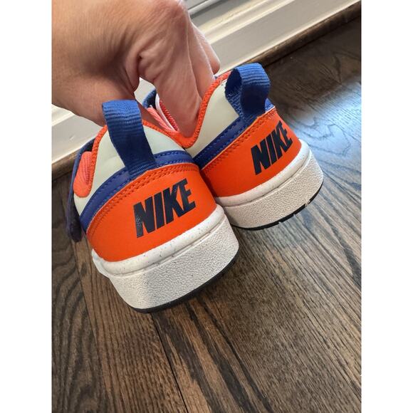 Nike Kids Court Borough Low Craft Navy Orange White Sz 2 NEW Missing 1 Insole - Picture 3 of 14
